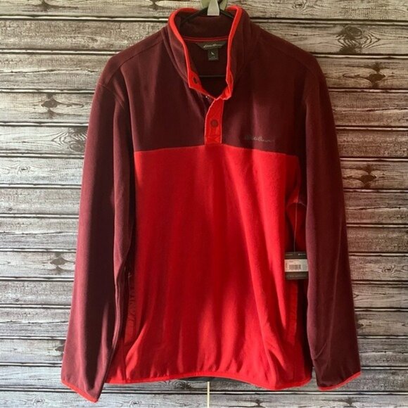 Eddie Bauer Other - NWT Eddie Bauer Men's 1/4-Snap Long-Sleeved Quest Fleece Pullover Size L